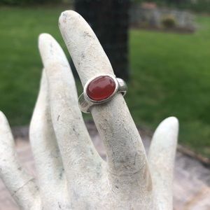 Sundance carnelian cabochon ring.